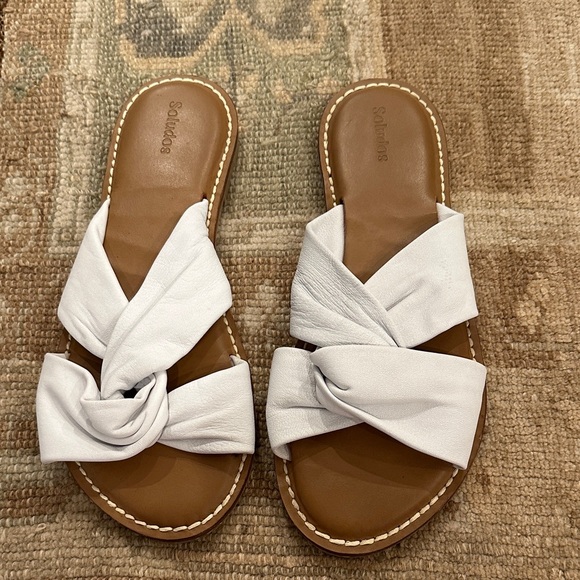 Soludos Women's Cream Knotted Slide Sandals - Picture 1 of 2